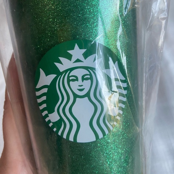 Starbucks Holiday Gift Set Green Glitter Cup Straw Cold Brew Logo - Picture 7 of 8